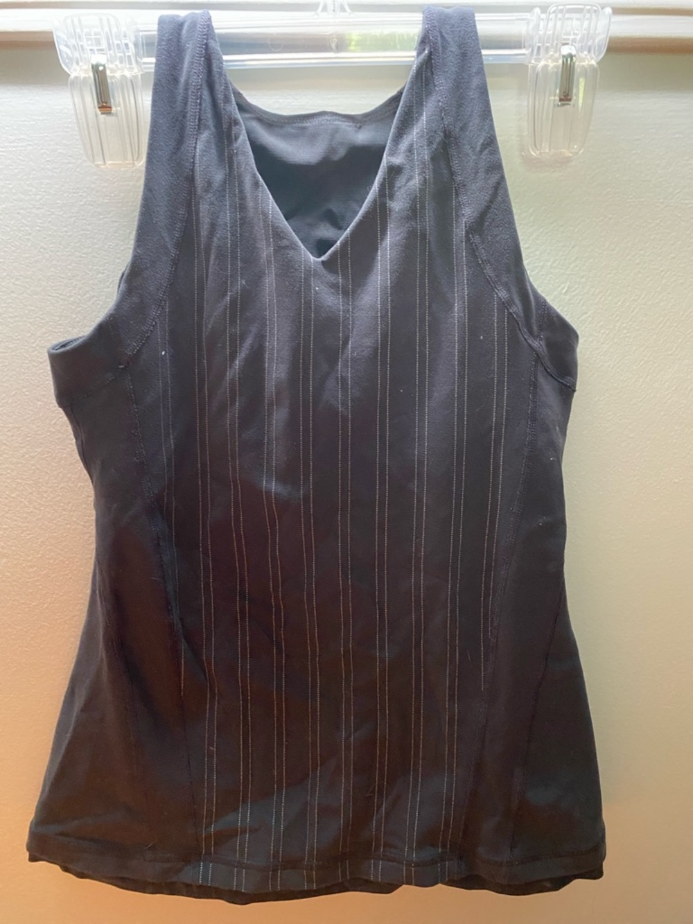 lululemon athletica gray Pinstripe V-Neck Tank Top